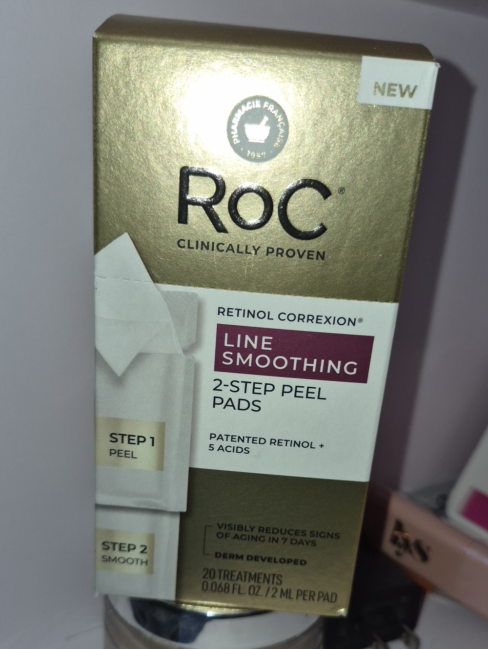 Retinol Correxion Line Smoothing 2-Step Peel Pads – RoC Nwt